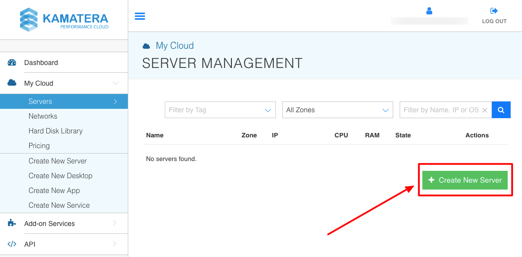 如何在Kamatera Cloud 中创建服务器