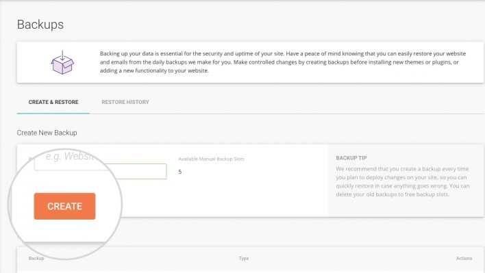 SiteGround 教程网站备份工具