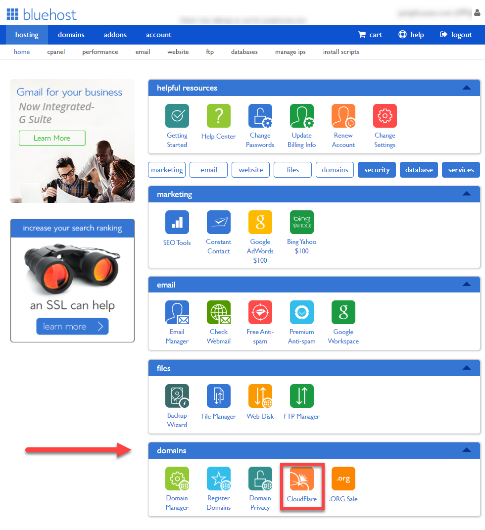 BlueHost连接Cloudflare代理加速你的主机