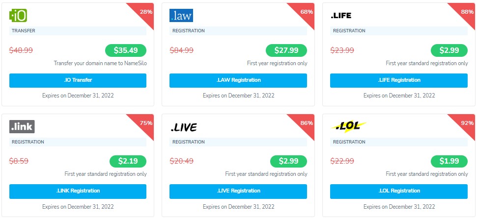 NameSilo2022年2022月域名优惠活动 便宜域名$1.2022起,第8张