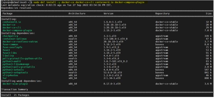 AlmaLinux 9安装配置Docker教程