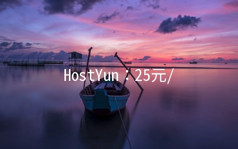 HostYun:25元/月KVM-1GB/10G SSD/500GB(含CN2)/韩国VPS