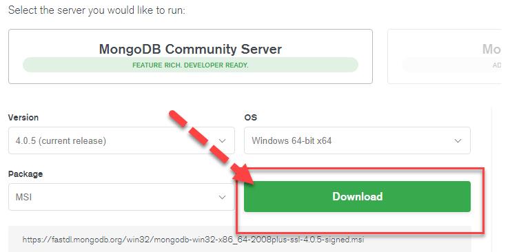 下载MongoDB Community Server