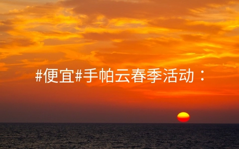 #便宜#手帕云春季活动:香港沙田三网直连,全场8折优惠,512M套餐月付16元