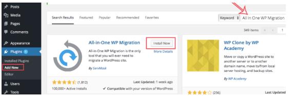 使用All-in-One WP Migration插件迁移WordPress网站的方法