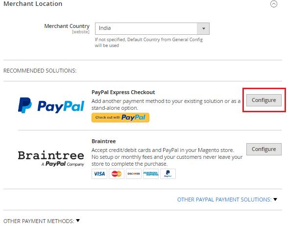 Magento商店中设置PayPal支付方式