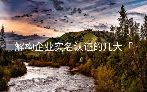 解构企业实名认证的几大「名场面」